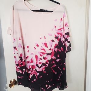 Pink and black blouse